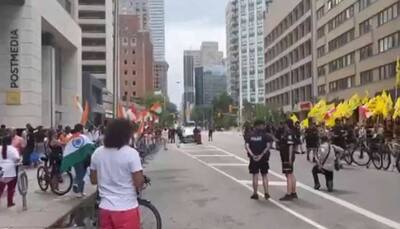 Watch: Indian Community Counters Khalistani Protesters With Tricolour In Canada