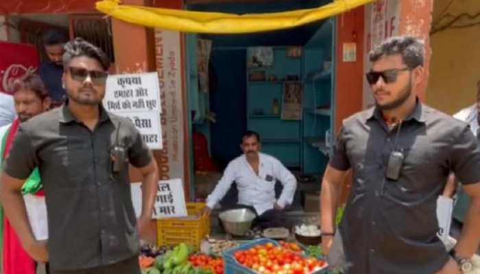  &#039;Don&#039;t Want Any Arguments&#039;: UP Vegetable Seller Hires Bouncers To Guard Tomatoes, Akhilesh Yadav Reacts - Watch