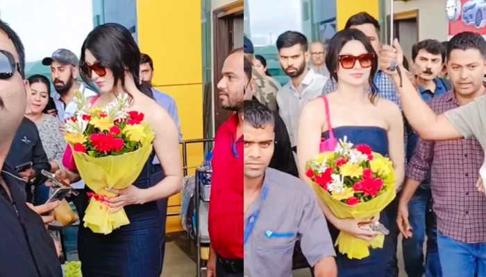 Urvashi Rautela Gets Mobbed At Bhopal Airport By Fans - Watch