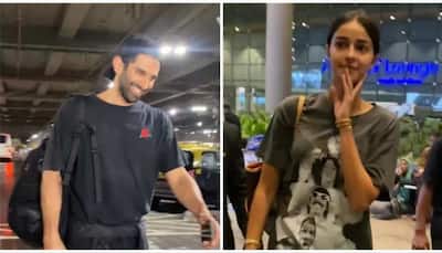 Spotted: Rumored Lovebirds Aditya Roy Kapur, Ananya Panday Blush As They Return From Vacation - Watch 