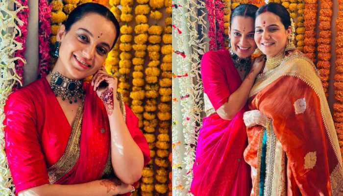 Bua-To-Be Kangana Ranaut Stuns In Saree At Sister-In-Law Ritu&#039;s Godh Bharai Ceremony