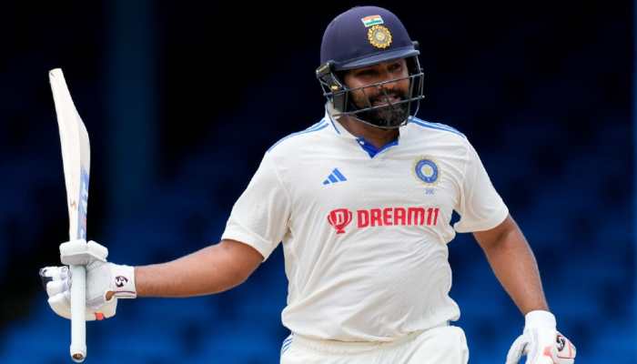 Team India captain Rohit Sharma's two sixes in the second innings of the 2nd Test vs West Indies have taken him to 534 sixes in 464 international matches. Rohit needs 20 more sixes to overhaul Chris Gayle's world record. (Photo: AP)