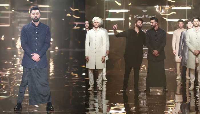 Ranbir Kapoor Turns Showstopper In Lungi Pants And Bandhgala Jacket At Kunal Rawal’s Fashion Show