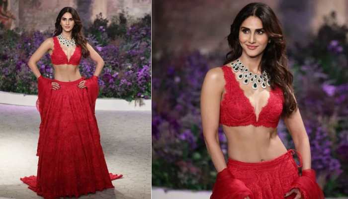 Vaani Kapoor's Turns Blazing Showstopper In Red Hot Lehenga-Choli At India Couture Week 2023