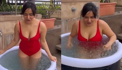 Neha Sharma Takes A Dip In Ice Water Wearing Sizzling Red Monokini, Video Goes Viral