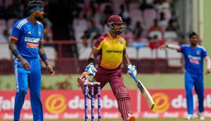 West Indies batter Nicholas Pooran has now smashed the most T20I runs (524) against India. He surpasses Aaron Finch’s tally of 500 runs. Pooran scored match-winning 67 off 40 balls against India in the 2nd T20I in Guyana. (Photo: AP)