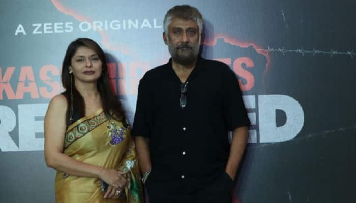 Vivek Agnihotri And Pallavi Joshi Pose For The Paps At &#039;The Kashmir Files Unreported&#039; Special Screening, Pics Inside