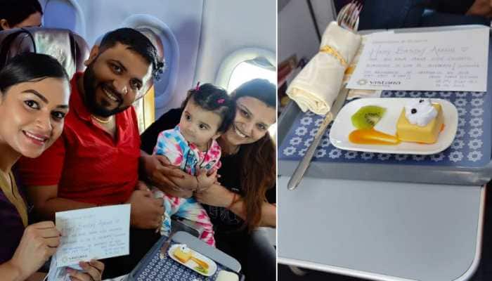 Vistara Flight Crew Celebrates Baby Girl&#039;s First Birthday Mid-Air, Heartwarming Pictures Go Viral