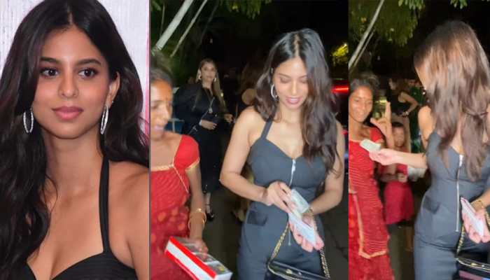 Suhana Khan Gets Mobbed, Gives Money To Needy Before Rushing To Car - Watch 