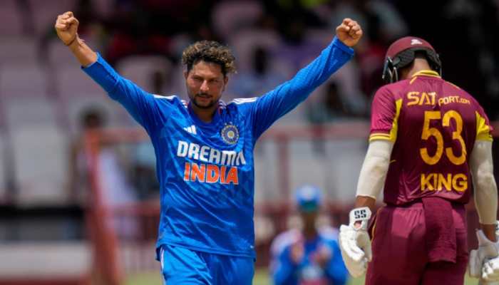 Team India chinaman bowler Kuldeep Yadav is the 4th highest wicket-taker in ODIs in 2023 among Test-playing nations. Kuldeep has claimed 22 wickets in just 11 matches at an amazing average of 17.18. (Photo: AP)