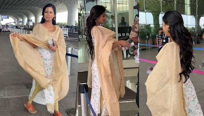 Poonam Pandey Ditches Sexy Clothes, Goes Unrecognisable In Indian Attire At Airport - Watch