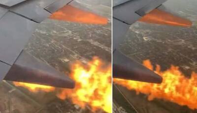 Watch: Plane Engine Catches Fire Mid-Flight, Prompts Emergency Landing