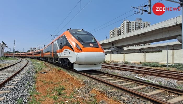 Treat To Eyes: Indian Railways&#039; Saffron-Coloured Vande Bharat Express Train Hits Tracks