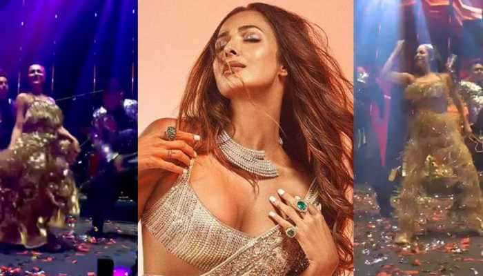 Malaika Arora&#039;s Sizzling Dance In Golden Bralette And Lehenga On Munni Badnaam Hui Sets The Stage On Fire - Watch