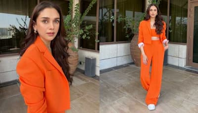 Aditi Rao Hydari Radiates Boss Babe Vibes In Stunning Orange Co-Ord Set - Watch