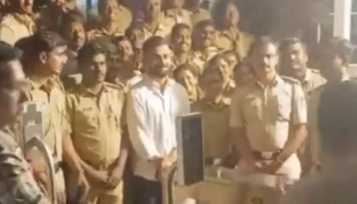 WATCH: Virat Kohli Strikes A Pose With Bengaluru Police, Video Goes Viral