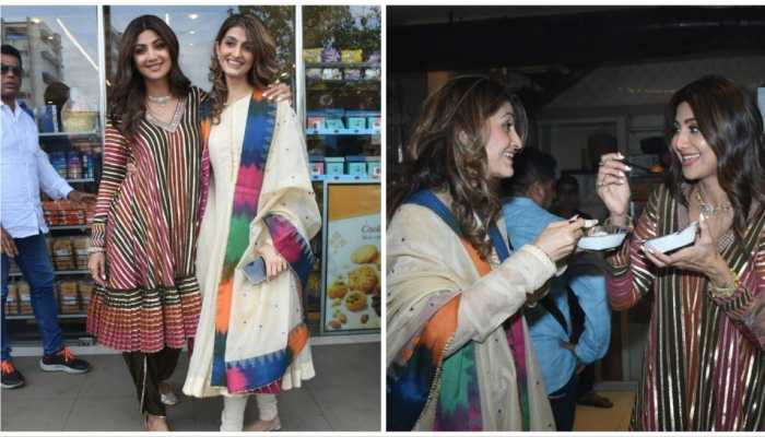 &#039;Sukhee&#039; Actress Shilpa Shetty Kundra Enjoys Light Moment With Photographer At  Favourite Sweet Shop - Watch