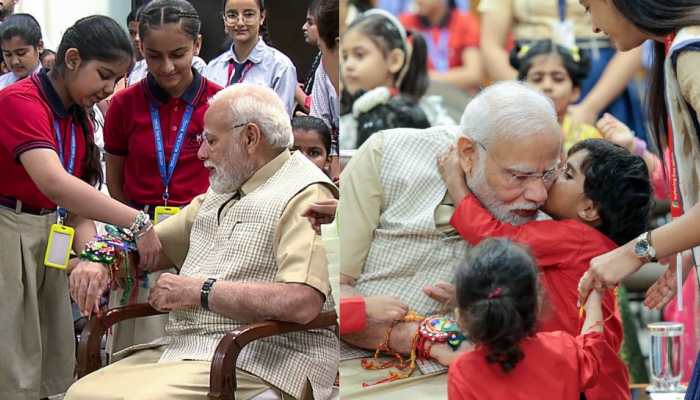 Raksha Bandhan: PM Modi Celebrates Rakhi With Kids At His Residence, Talks About Chandrayaan-3, Aditya L-1