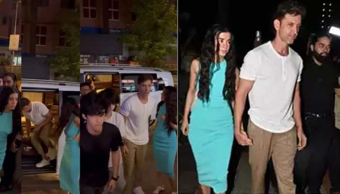 Hrithik Roshan &amp; Ladylove Saba Azad On Dinner Date, Hold Hands While Getting Papped - Viral Video