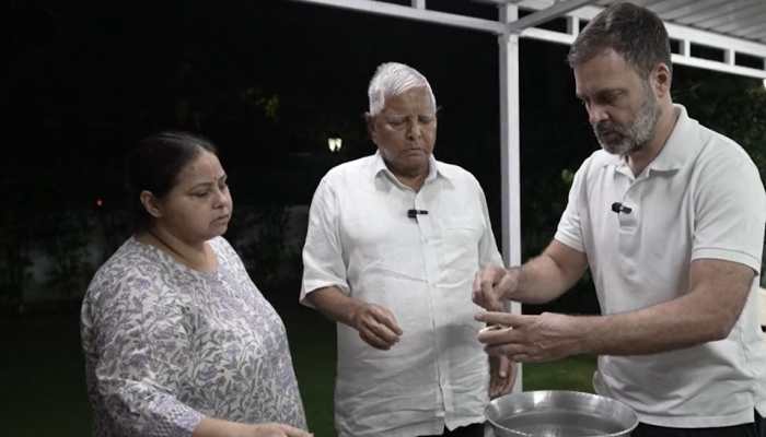 Watch: Rahul Gandhi Prepares Champaran Mutton With RJD Supremo Lalu Yadav