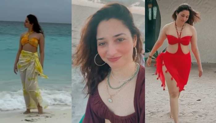 Tamannaah Bhatia Drops Glimpse From Her Recent Vacay And Its All About Bikinis, Beach Walks Rainbows And Food - Watch