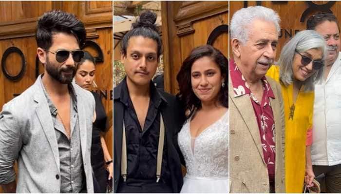 Shahid Kapoor-Mira, Naseeruddin Shah Attend Ruhaan Kapoor, Manukriti Pahwa&#039;s Wedding Reception, Pics Inside