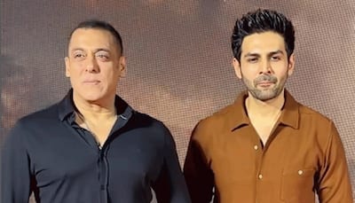 Salman Khan Turns Heads In Bald Look At Gadar 2 Success Bash, Teaches Kartik Aaryan How To Pose