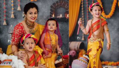 Kantara Star Rishab Shetty Celebrates Janmashtami with Wife, Children, See Photo