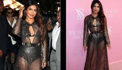 Priyanka Chopra Dazzles in Sheer Gown at Victoria's Secret World