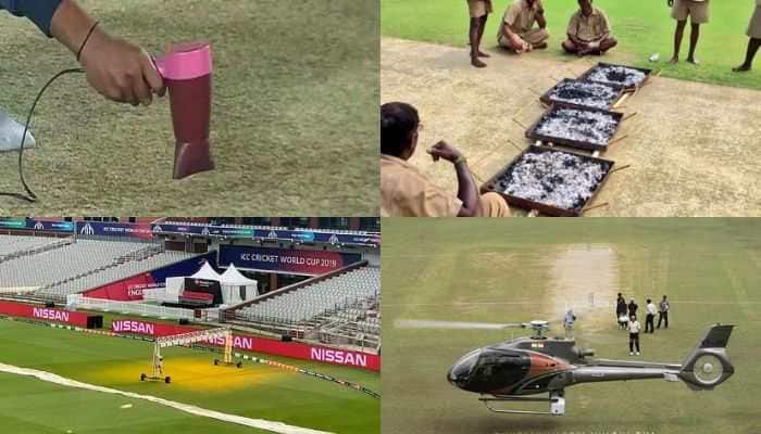 From Helicopters To Halogen Lamps: Top 8 Weird Things Used To Dry Cricket Pitches - In Pics 