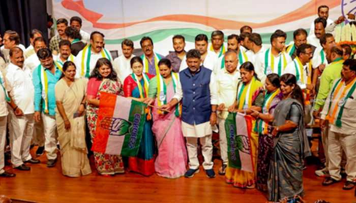 DK Shivakumar's Surgical Strike Against BJP, JDS; Over 15 Leaders Join Karnataka Congress DK Shivakumar's Surgical Strike Against BJP, JDS; Over 15 Leaders Join Karnataka Congress