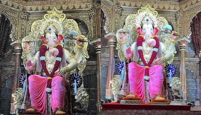 Lalbaugcha Raja 2023 First Look Darshan: Devotees Welcome Majestic Bappa Idol - Watch