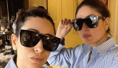Kareena Kapoor, Karisma Kapoor Twin In Matching Shirts, Denim Pants - See Pics