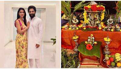 Allu Arjun Steals Hearts In Impeccable White Kurta At Ganesh Chaturthi Celebration At Home