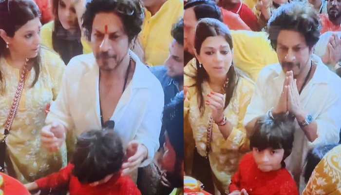 Shah Rukh Khan Seeks Blessings At Lalbaughcha Raja With Son AbRam, Pics Go Viral