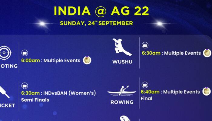 India Day 1 Schedule at Asian Games 2023, September 24, 2023: Event Timings And Live Streaming Details