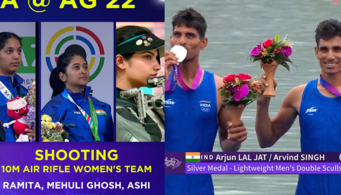 Asian Games 2023: India Bag Two Silvers As Arjun Lal, Arvind Singh Win Rowing; Ramita Jindal, Mehuli Ghosh, Ashi Chouksey In Shooting Asian Games 2023: India Bag Two Silvers As Arjun Lal, Arvind Singh Win Rowing; Ramita Jindal, Mehuli Ghosh, Ashi Chouksey In Shooting