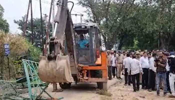 Bulldozer Action In Agra After Stone Pelting During Anti-Encroachment Drive In Agra's Dayalbagh