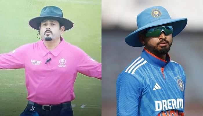Shreyas Iyer&#039;s Lookalike Umpire Akshay Totre Steals The Show In ODI World Cup Warm-up