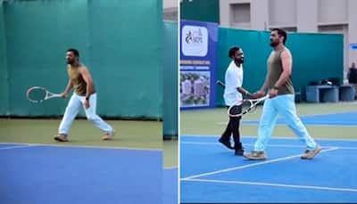 Watch: MS Dhoni Amazes Fans With Skills On Tennis Court, Video Goes Viral