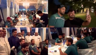 WATCH: Babar Azam's Pakistan Cricket Team Enjoys Grand Dinner In Hyderabad, Indian Fans Gather For Selfies