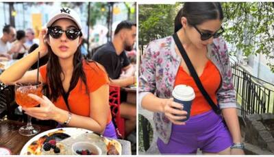 Sara Ali Khan Shines Bright In Orange And Purple Outfit In Paris - Check Pics 