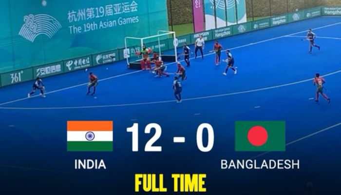 Indian Men's Hockey Team Dominates Bangladesh 12-0 To Secure Semifinal Spot