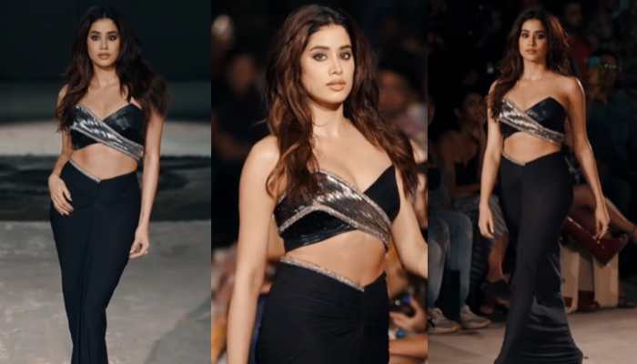 Janhvi Kapoor Turns Showstopper In Bold Black Bustier And Bodycon Skirt, Fans Call Her &#039;Diva&#039; - Watch 