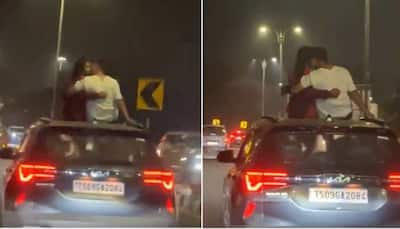 Video Of Hyderabad Man Kissing His Partner Standing In Car Sunroof Goes Viral, Raises Safety Concerns