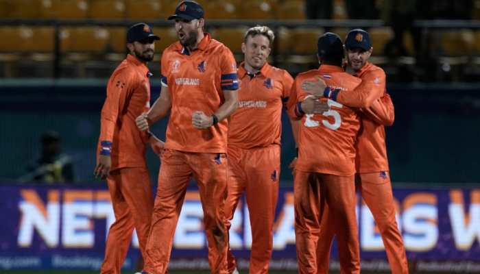 Netherlands posted their third win in ODI World Cup history when they defeated South Africa by 38 runs in the ICC Cricket World Cup 2023 match in Dharamsala. Their last two wins were over Namibia and Scotland in the 2003 and 2007 World Cups. (Photo: AP)