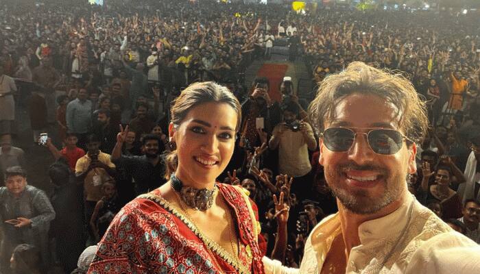 Tiger Shroff, Kriti Sanon Celebrate Navratri In Full Ganapath Style In Ahmedabad