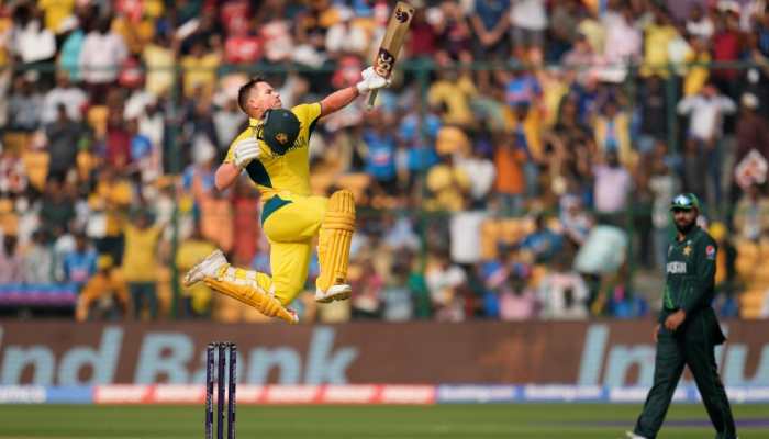 Australian opener David Warner is now joint-top with Ricky Ponting for smashing most centuries (five) by an Australian in World Cups. Warner scored 163 against Pakistan in ICC Cricket World Cup 2023 match in Bengaluru. (Photo: AP)
