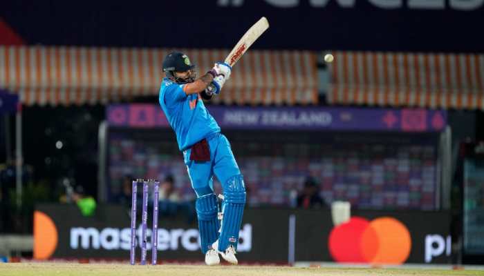 Former India captain Virat Kohli (13,436) has surpassed Sanath Jayasuriya’s tally of 13,430 runs to become the fourth leading run-scorer in ODIs. Kohli scored 95 in India's four-wicket win over New Zealand in the ICC Cricket World Cup 2023 match. (Photo: AP)