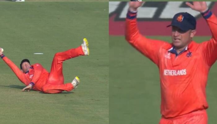 Cricket World Cup 2023: Roelof Van Der Merwe's UNBELIEVABLE One-Handed Low Catch To Dismiss Steve Smith Goes Viral; WATCH